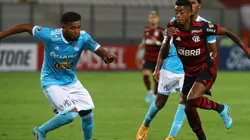 Johan Madrid of Sporting Cristal fights for the ball