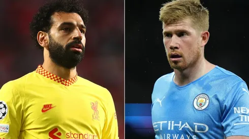 Mohamed Salah of Liverpool and Kevin De Bruyne of Manchester City