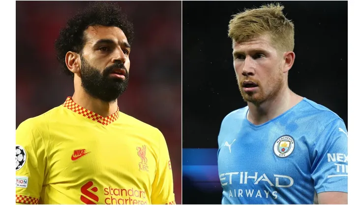 Mohamed Salah of Liverpool and Kevin De Bruyne of Manchester City