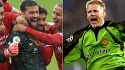 Alisson Becker and Peter Schmeichel