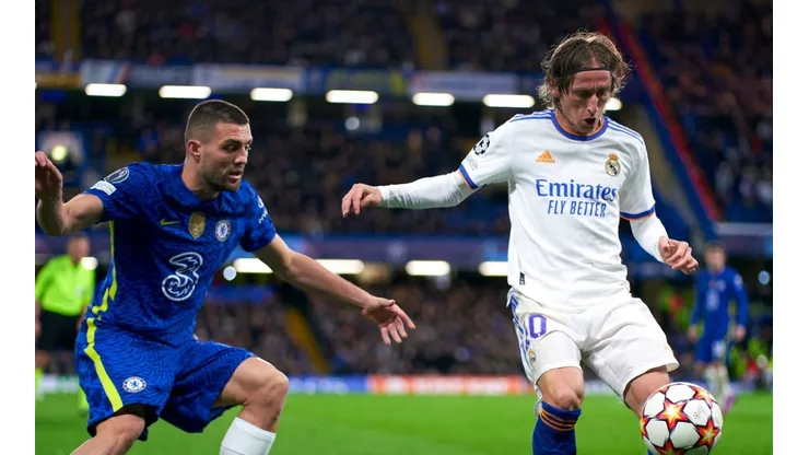Luka Modrić and Mateo Kovačić during the first leg of the 2021-2022 Champions League quarterfinals