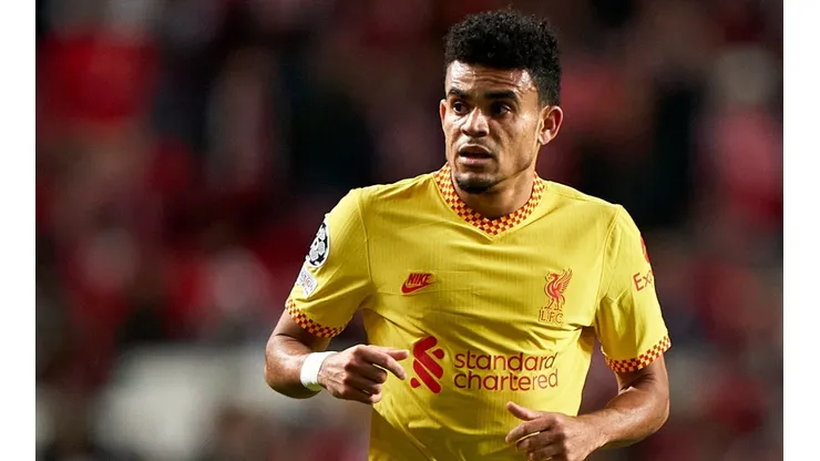 Luis Diaz during the match between Liverpool and Benfica
