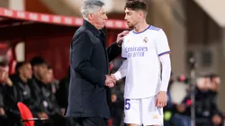 Carlo Ancelotti (left) and Federico Valverde.