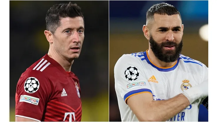 Robert Lewandowski of Bayern and Karim Benzema of Real Madrid