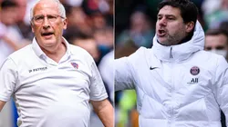 Pascal Gastien of Clermont and Mauricio Pochettino of PSG