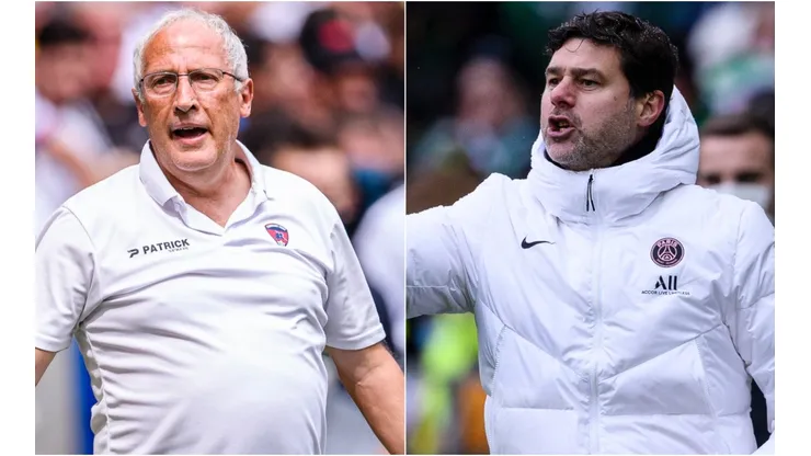 Pascal Gastien of Clermont and Mauricio Pochettino of PSG