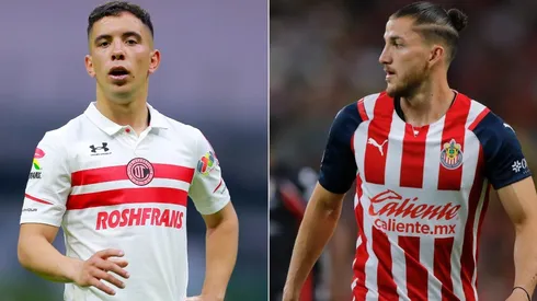 Leonardo Fernandez of Toluca (left) and Hiram Mier of Chivas