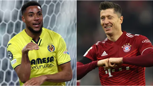 Arnaut Danjuma of Villarreal and Robert Lewandowski of Bayern