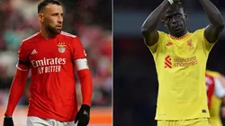 Nicolas Otamendi of SL Benfica and Sadio Mane of Liverpool