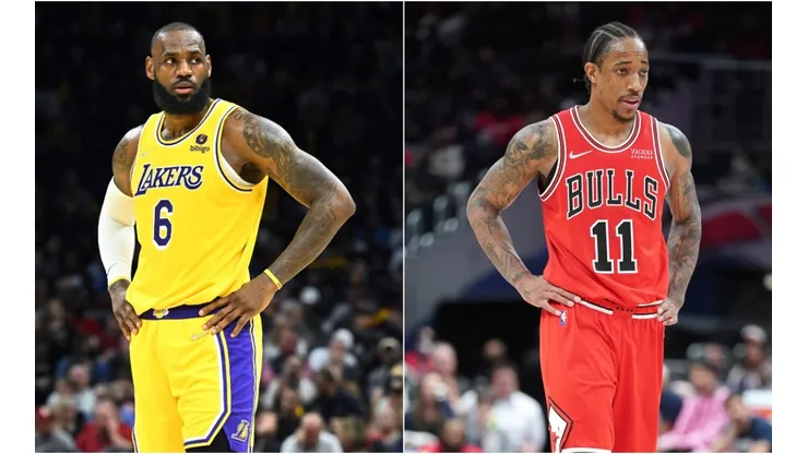 LeBron James (left) and DeMar DeRozan.