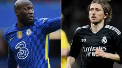 Romelu Lukaku of Chelsea and Luka Modric of Real Madrid