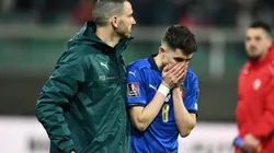 Leonardo Bonucci and Jorginho of Italy