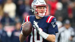 Patriots quarterback Mac Jones in action.