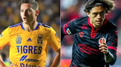 Florian Thauvin of Tigres and Joaquin Montecinos of Tijuana