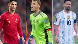 Cristiano Ronaldo, Manuel Neuer, and Lionel Messi, three of the World top players