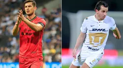 Marcos Lopez of Juarez (left) and Alan Mozo of Pumas UNAM