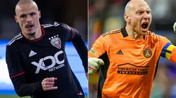 Brad Smith of D.C. United and Brad Guzan of Atlanta United