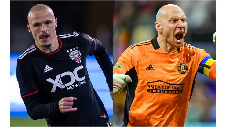 Brad Smith of D.C. United and Brad Guzan of Atlanta United