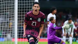 Uriel Antuna celebrates his goal against El Salvador