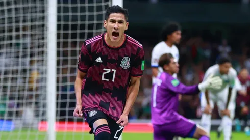 Uriel Antuna celebrates his goal against El Salvador