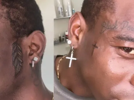 Mario Balotelli shows off new face tattoo on social media