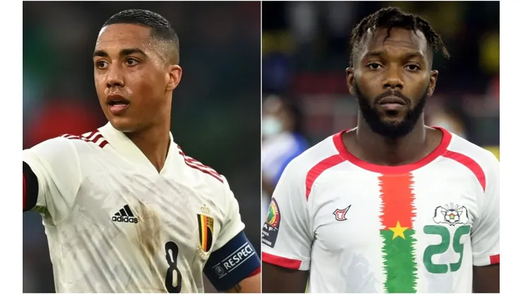 Youri Tielemans of Belgium and Steeve Farid Yago of Burkina Faso