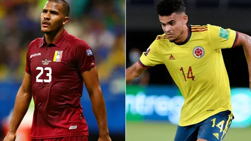 Salomon Rondon of Venezuela (left) and Luis Diaz of Colombia.