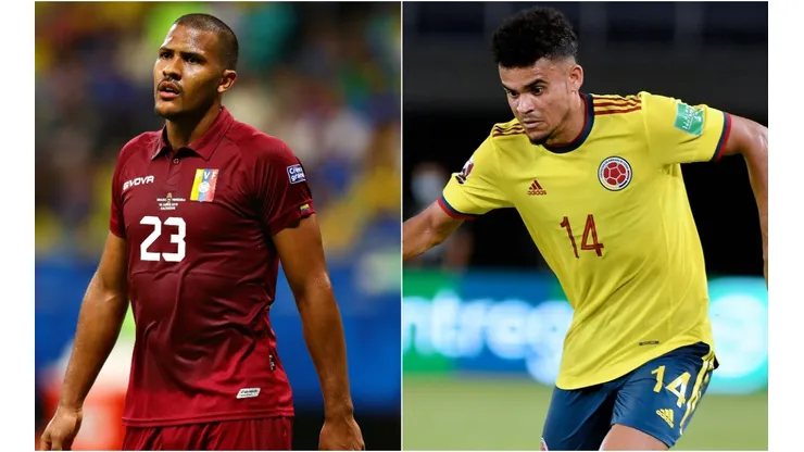 Salomon Rondon of Venezuela (left) and Luis Diaz of Colombia.
