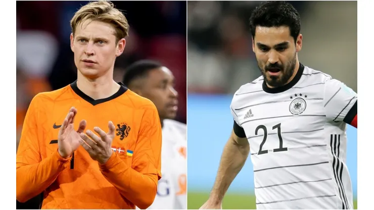 Frenkie de Jong of Netherlands and Ilkay Guendogan of Germany