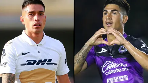 Favio Enrique Alvarez of Pumas and Roberto Meraz of Mazatlan