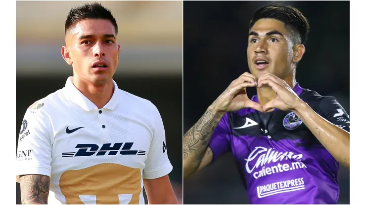 Favio Enrique Alvarez of Pumas and Roberto Meraz of Mazatlan