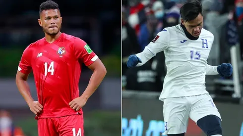 Rolando Blackburn of Panama (left) and Denil Maldonado #15 of Honduras