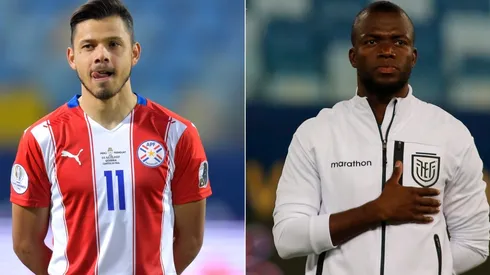 Angel Romero of Paraguay (left) and Enner Valencia of Ecuador