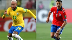 Neymar of Brazil (left) and Alexis Sanchez of Chile