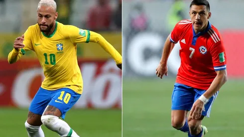 Neymar of Brazil (left) and Alexis Sanchez of Chile