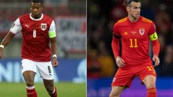 David Alaba of Austria and Gareth Bale of Wales
