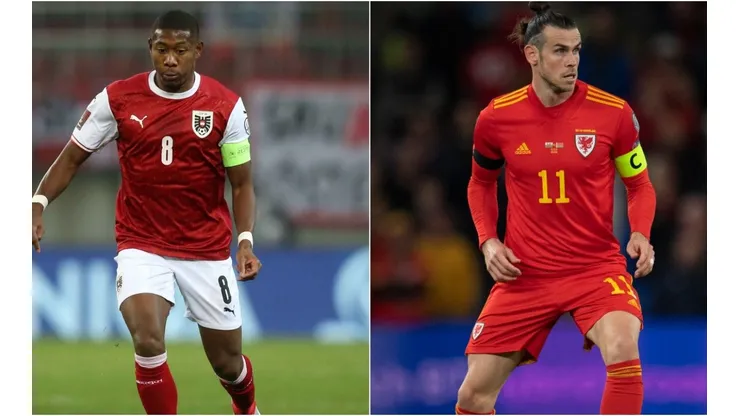 David Alaba of Austria and Gareth Bale of Wales