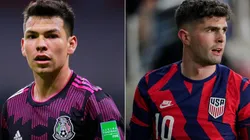 Hirving Lozano of Mexico and Christian Pulisic of the United States