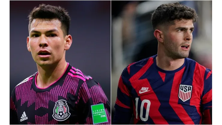 Hirving Lozano of Mexico and Christian Pulisic of the United States