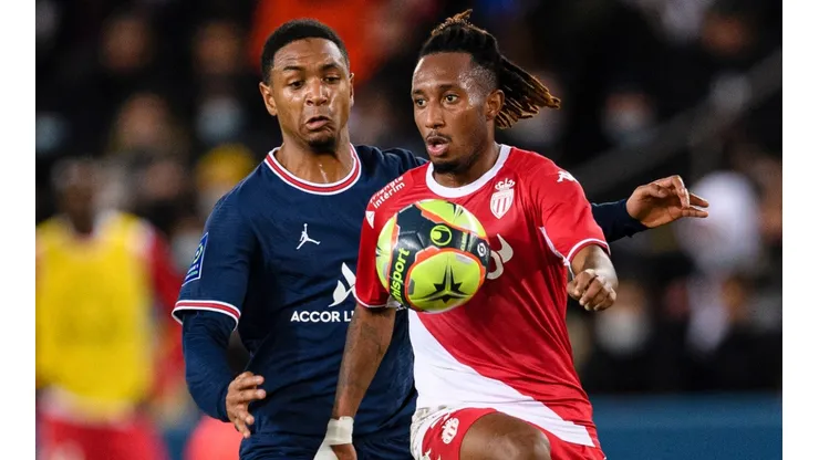 Abdou Diallo of PSG and Gelson Martins of Monaco