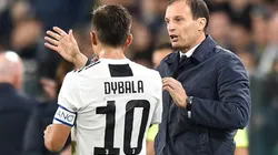 Paulo Dybala and Massimiliano Allegri of Juventus