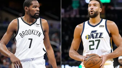 Kevin Durant of the Brooklyn Net and Rudy Gobert of the Utah Jazz