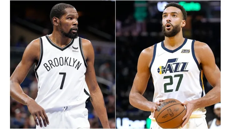 Kevin Durant of the Brooklyn Net and Rudy Gobert of the Utah Jazz