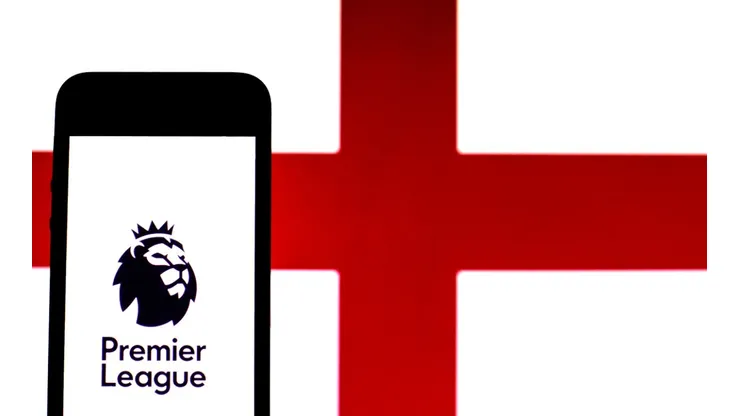 Premier League logo with a England flag