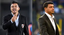 River Plate manager Marcelo Gallardo (left) and Boca Juniors coach Sebastian Battaglia.