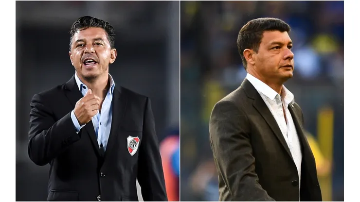 River Plate manager Marcelo Gallardo (left) and Boca Juniors coach Sebastian Battaglia.