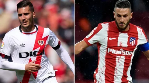 Sergi Guardiola of Rayo Vallecano and Koke of Atletico Madrid