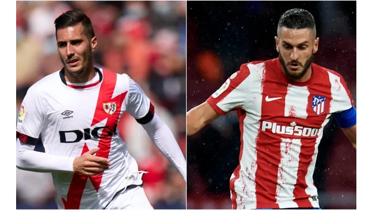 Sergi Guardiola of Rayo Vallecano and Koke of Atletico Madrid