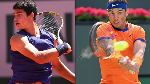 Carlos Alcaraz Garfia and Rafael Nadal of Spain