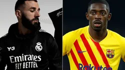 Karim Benzema of Real Madrid and Ousmane Dembele of Barcelona